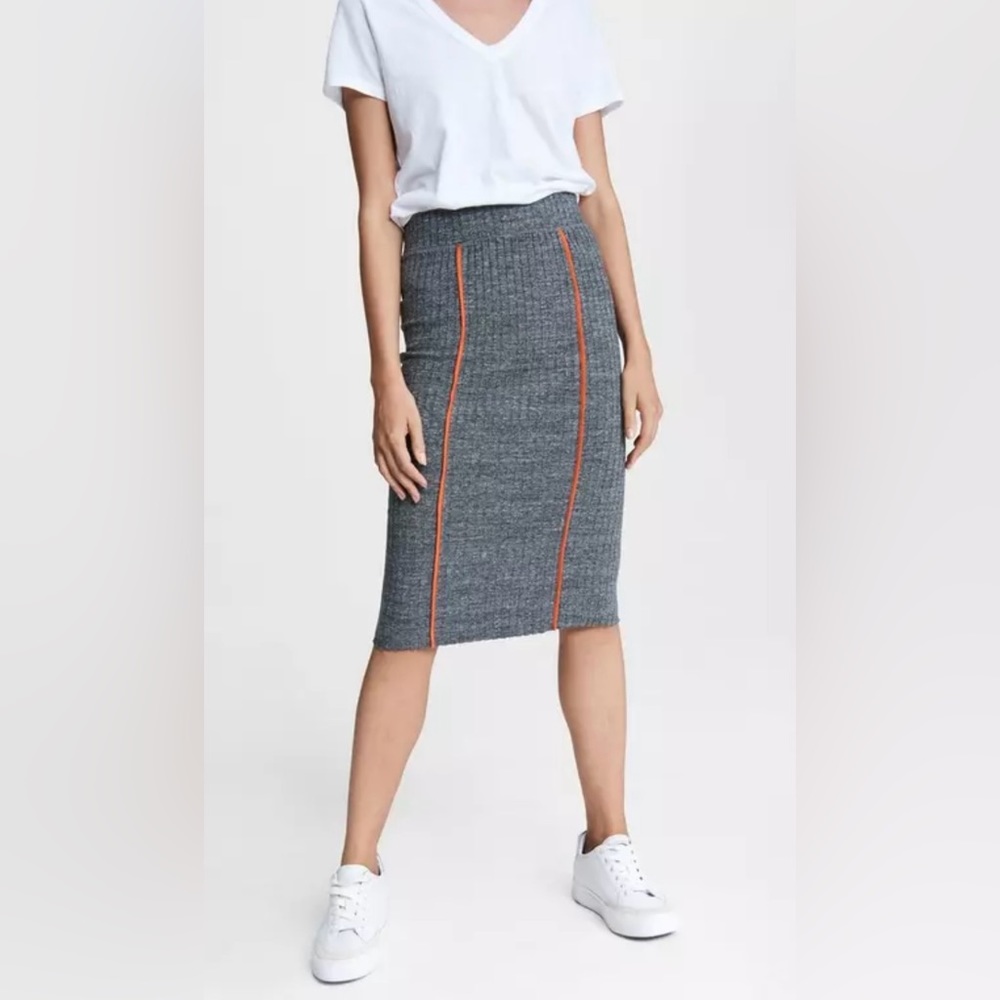 NWT Rag & Bone Women’s Dark Heather Grey Midi Knit Pencil Skirt Size XS $250
